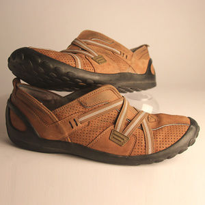 Clarks Privo Joba Walking Shoes Slip On Nubuck